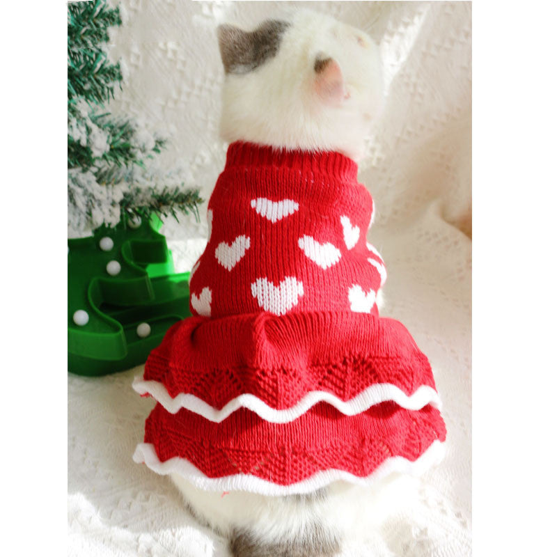 Festive Princess Dress Sweater for Cats